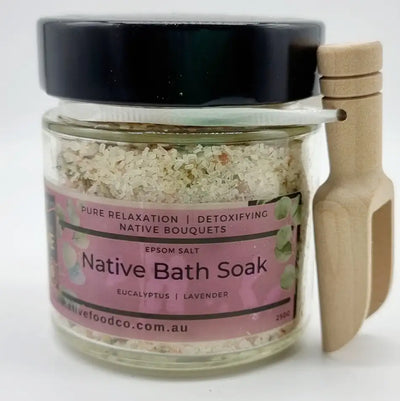 Epsom Salt Native Bath Soak, 200g – Eucalyptus & Lavender