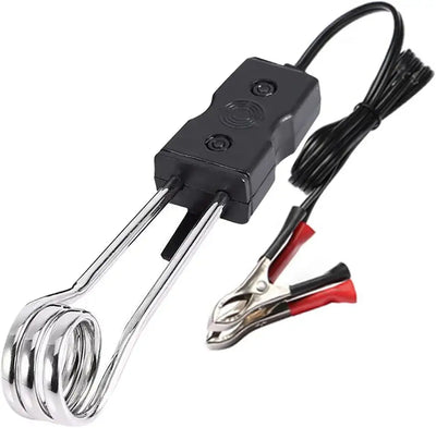 12V Portable Electric Car Immersion Heater - Perfect for Traveling, Camping and Picnic, Boils Water, Coffee or Tea on the go. Auto Cup Mug Water Heater Element Kettle for Tea, Coffee, Soup and Drinks.