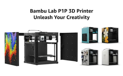 Bambu Lab P1P 3D Printer, Support Up to 16 Colors/Multi Materials, 500mm/s Fast Printing & High Precision, CoreXY & Auto Bed Leveling, Ready-to-Use FDM 3D Printers 256 * 256 * 256mm³ Larger Print Size