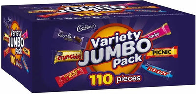 Cadbury Variety Jumbo Pack 110 Pieces 1.68kg Box