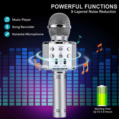 BlueFire 4 in 1 Handheld Karaoke Microphone, Portable Karaoke System with Speaker, Karaoke Machine Home KTV Player with Record Function for Android & iOS Devices(Blue)