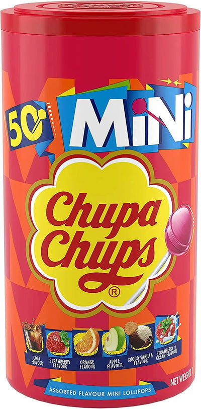 Chupa Chups Best of Mini Tube Small Lollipops, 50 Count