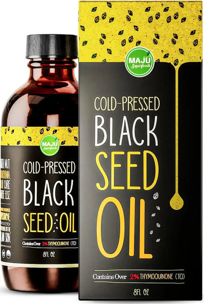 Black Seed Oil - 3 Times Thymoquinone, Cold-Pressed, 100% Turkish Black Cumin Seed Oil, Liquid Pure Blackseed Oil, Glass Bottle, 8 oz