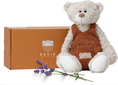 “Eddie” Weighted Microwavable Stuffed Animal – Weighted Stuffed Animals for Kids- 14 in Lavender Stuffed Animal Heating Pad - Heatable Stuffed Animals.