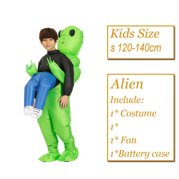 Inflatable Green Alien Costumes for Adults and Children,