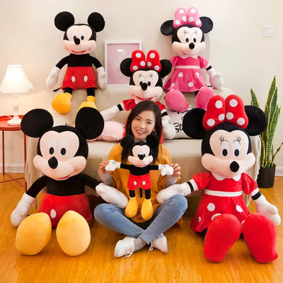 40-100cm Stuffed Mickey&Minnie Mouse Plush Toy Soft Goofy Pluto Donald Duck Mickey Minnie