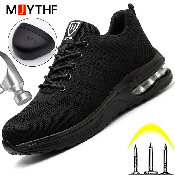 Fashion Safety Shoes Men Boots Steel Toe Shoes Men Puncture-Proof Work Sneakers Male Shoes Work Boots Indestructible Footwear