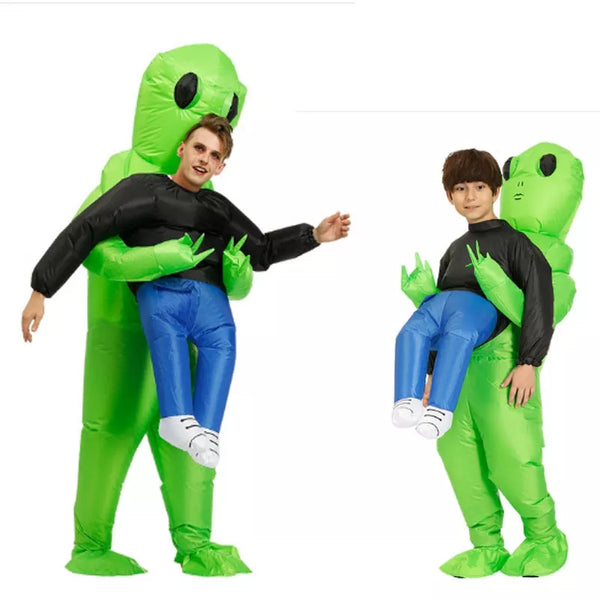 Inflatable Green Alien Costumes for Adults and Children,