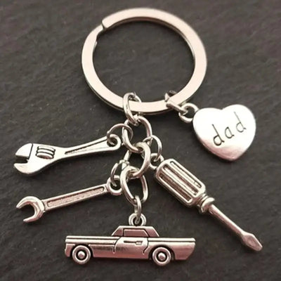 Dad Keychain Mechanic&#39;s Keychain Father&#39;s Day Gifts Car Lover Gift Tools Gift Dad Gift Father Keychain Hand Stampe Souvenir