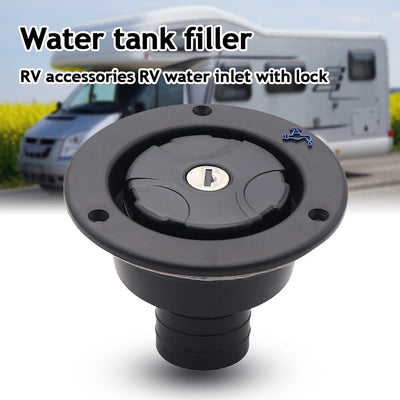 Lockable Leakproof Fresh Water Inlet Motorhome Camper Boat RV Accessory Water Fill Hatch RV Boat Camping Filler Inlet Filter