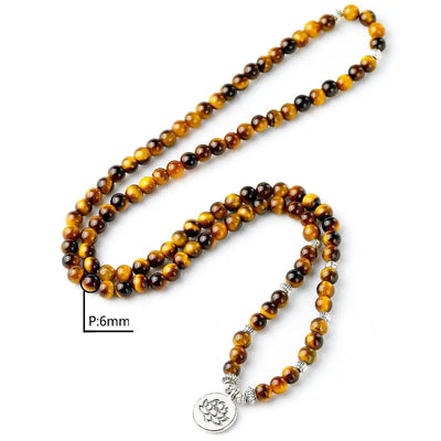 6mm Natural A Grade Tiger Eye Stone 108 Mala Beads Bracelet or Necklace Energy Stone Yoga Mediation For Female Men Male Jewelry