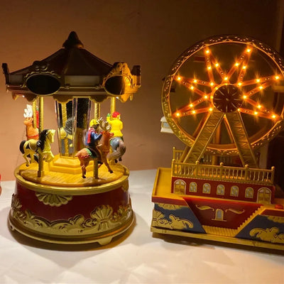 Merry Go Around Carousel Music Box With LED Lights