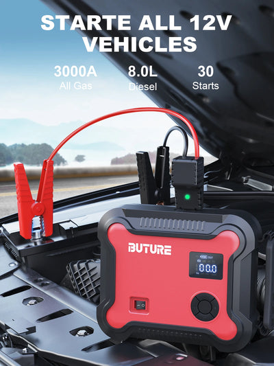 Buture 5 in 1 Car Jump Start  Air Compressor 26800mAh Power Bank Portable Battery Booster Digital Tire Inflator with 160W DC Out
