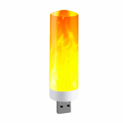 USB Atmosphere Light LED Flame Flashing Candle Lights Book Lamp Camping Lighting Cigarette Lighter Effect Night Light