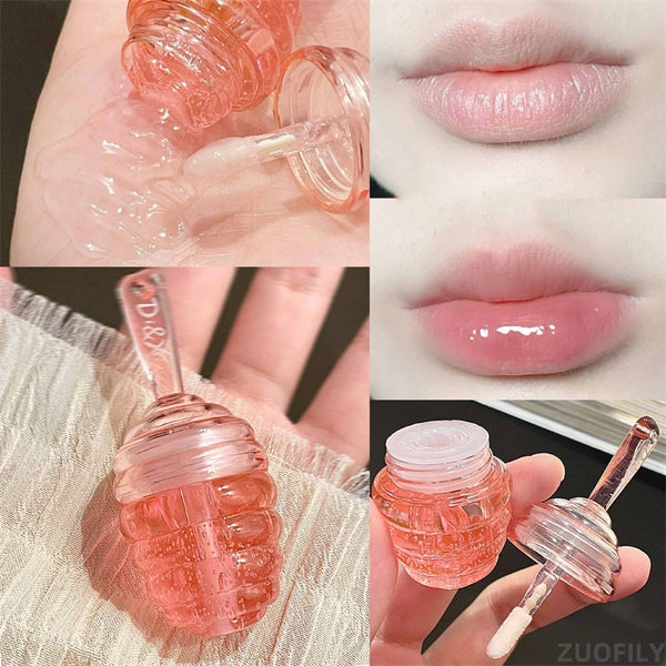 Lovely Honey Pot Lip Oil Fresh Fruit Lip Balm Long Lasting Moisturizing Clear Lip Oil Liquid Lipstick Lip Gloss Makeup Cosmetics