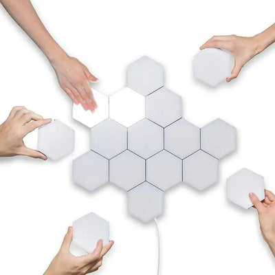Led Wall Lamps Touch Sensor Quantum Lamp RGB Hexagon Light Panels Hexagon Modular Touch Led Tile Lights for Bedroom Wall Decor