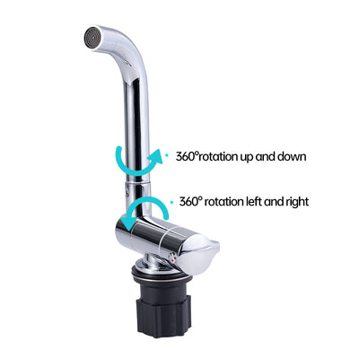Motorhome Trailer Modification Parts Kitchen Bathroom Hot and Cold Folding Faucet 304 Stainless Steel Faucet RV Camper Accessori