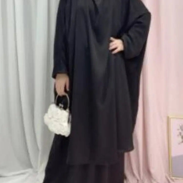 Eid Kids Prayer Garment Dress Muslim girls Long Khimar Hijab Turkey Abaya Dresses Islamic Skirt Set Full Cover jilbab Ramadan