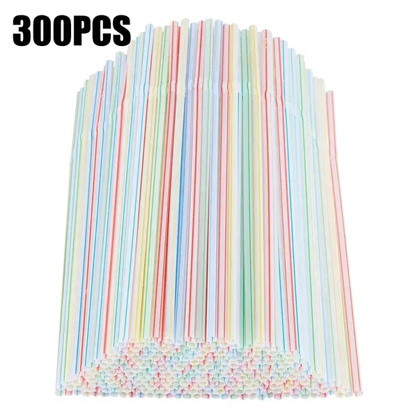 50-300PCS Colorful Drinking Plastic Straws Bar Party Wedding Kitchen Cocktail pajitas plastique Beverage Straw