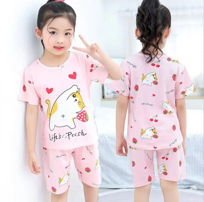 Trendy Summer New Kid Pajamas Children Suit Top Tees Shorts Set Clothing Boy Toddler Pajamas Sets