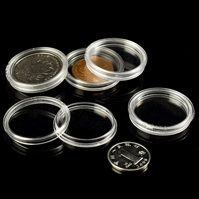 10/25pcs 21-38mm Transparent Plastic Coin Holder Coin Collecting Box Case for Coins Storage Capsules Protection Boxes Container