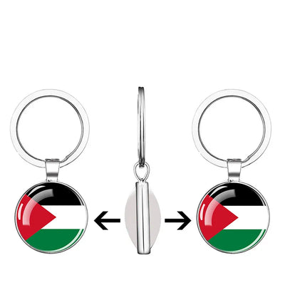 Palestine Flag Keychain Glass Alloy Key Chain Gift From Palestinians