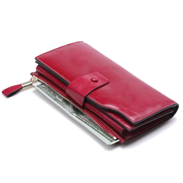 Fashion Long Women Leather Wallet Womens Wallets ForCell Phone Genuine Leather Purse Female Coin Purse Carteira Feminina
