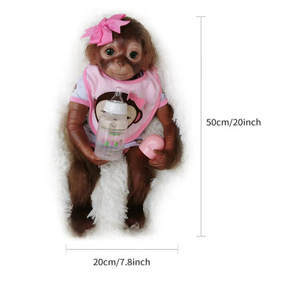 OtardDolls 20" Monkey Reborn Dolls Handmade Cute Reborn Baby Dolls With Soft Touch Realistic Toddler Doll For Kids Birthday