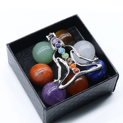 Natural Healing Quartz 7 Chakras Reiki Stones Mineral Collection Pendant Bracelet Necklace Jewelry Spiritual Products Gift Box