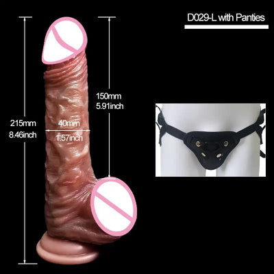 8.5inch Realistic Penis for Women Sliding Foreskin Dildo Suction Cup Dildos Female Masturbator Big Dick Adult Anal Sex Toys Shop