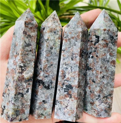 5-8cm Natural Crystals Tower Yooperlite Point Powerful Energy Crystal Stone Wand Healing Spiritual Witchcraft Flame Stone 1Pc
