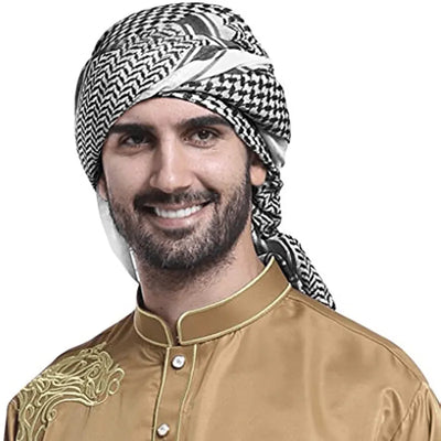 55inch 140cm Men's Large Arab Shemagh Headscarf Muslim Headcover Shawl Keffiyeh Arabic Scarf Bandana Bonnet Hijab