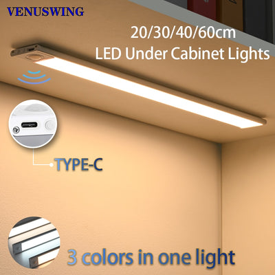 20/30/40/60cm LED Ultra Thin Lights Motion Sensor night light Wireless Under Cabinet Lights For Kitchen Closet Cabinet Lighting