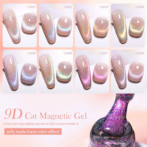 BORN PRETTY 7ml 9D Laser Cat Magnetic Gel Nail Gel Pink Magnetic Gel Soak Off UV LED Nail Varnish UV Gel Need Pink Nude Base