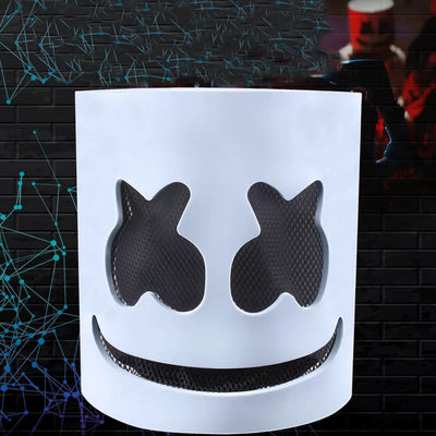 Hot Halloween Luminous Head Cover LED Light Up Cosplay DJ Marshmello Headgear Glowing Neon Music Festival Mask Rave Party Props