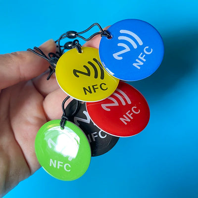 10pcs For All NFC Enabled Phone NFC Tags Lable Ntag213 Epoxy Card RFID 13.56MHz 144 Bytes RFID Token With Rope Waterproof