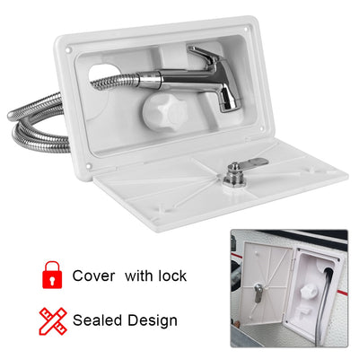 RV External Exterior Shower RV Shower Box Kit with Lock for Boat Marine Camper Motorhome Caravan Camper Accessories