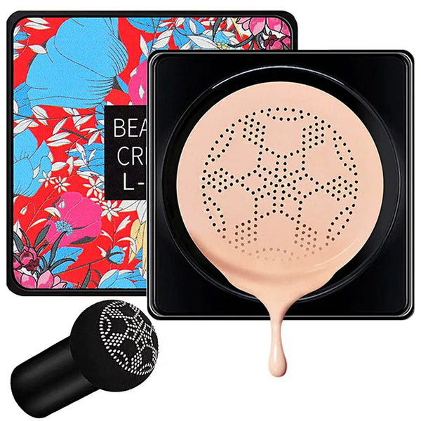 Bydrating BB Cream CC Cream Foundation Concealer with Mushroom Brush FoundationCushion Compact Foundation Cream for Face Decoden