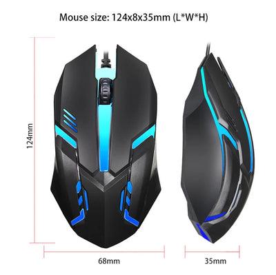 USB Mouse Wired Gaming 1600 DPI Optical 3 Buttons Game Work Mice For PC Laptop Computer E-sports 1.2M Cable USB Game Wired Mouse