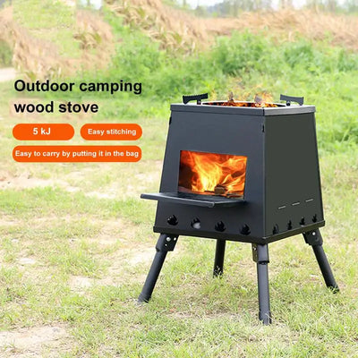 Portable Foldable Wood Burning Stove Outdoor Camping Stove Lightweight Bonfire Burner Heater Mini Fire Wood Stove Fire Pit