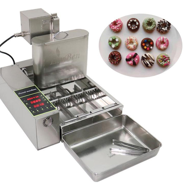800-1000 pcs /hr doughnuts 2000W  Computer Control Electric Heating 4-Row Automatic Donut Making Machine Auto Doughnut Maker