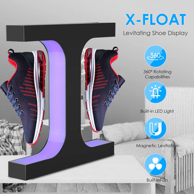 7 Colors LED Magnetic Levitation Floating Shoe Display Stand Double Swivel Sneaker Stand for Home Decoration Collection Display