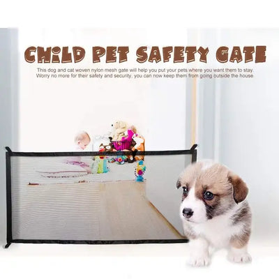 Safe Dog Gate Portable Dogs Fence for Entrance Door Stair Bedroom Bathroom Folding Mesh Animal Enclosure Barrier Dog Accessories
