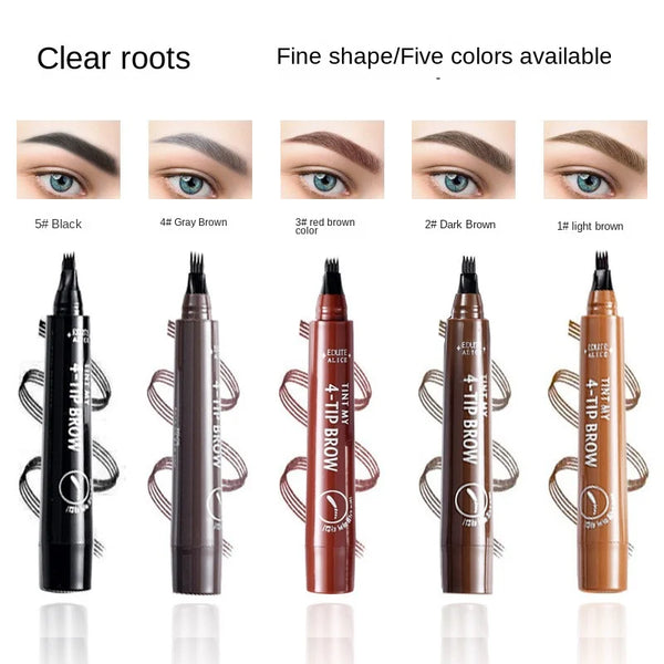 The Four-pronged Eyebrow Pencil Is Waterproof, Sweat-proof, Non-fading, Non-bifurcated, and Liquid Is Easy To Paint Cosmetics