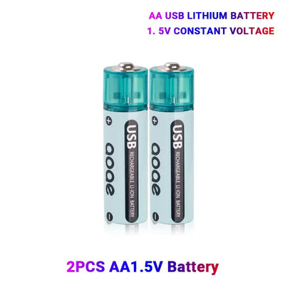 1.5 V aa rechargeable battery  USB lithium battery 2700mWh for Remote Control Mouse Small Fan Electric Toypilas recargables aa
