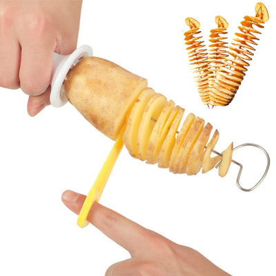 1pc Portable Potato BBQ Skewer For Camping Chips Maker Slicer Potato Spiral Cutter Barbecue Tools Kitchen Accessories Kitchen Gadgets