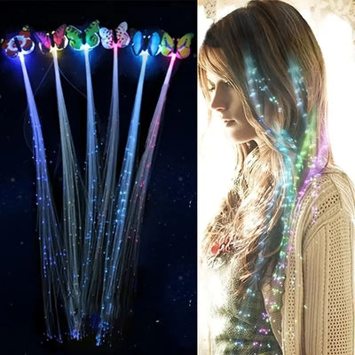 1pc LED Glow Fiber Braids: The Perfect Party Atmosphere Stimulator for Girls' Birthdays and Christmas!