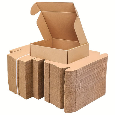 10pcs/20pcs Small Item Shipping Boxes, Brown Corrugated Cardboard Mailer Box With Lids For Mailing Packaging, Gift Boxes For Wrapping Presents, 19.99x14.0x3.99 Cm