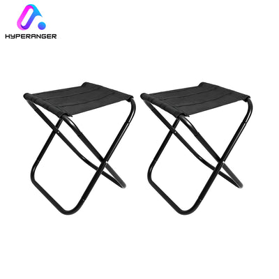 HYPERANNGER 2 Pack Aluminum Alloy Camping Folding Stool with Storage Bag-Black_0