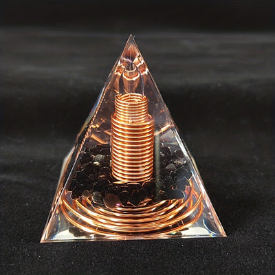 1pc Orgonite Pyramid with Obsidian - Healing Energy for Yoga, Meditation,